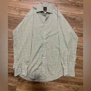 Tailorbyrd Green Plaid Casual Shirt